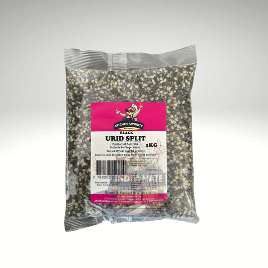 Kitchen Favorite Black Urid Split sold by IndiaMate, premium quality lentils ideal for Indian dals, dosas, and traditional recipes.