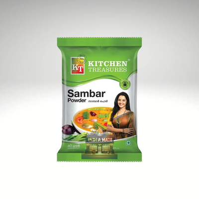 Kitchen Treasures Sambar Powder package on a white background