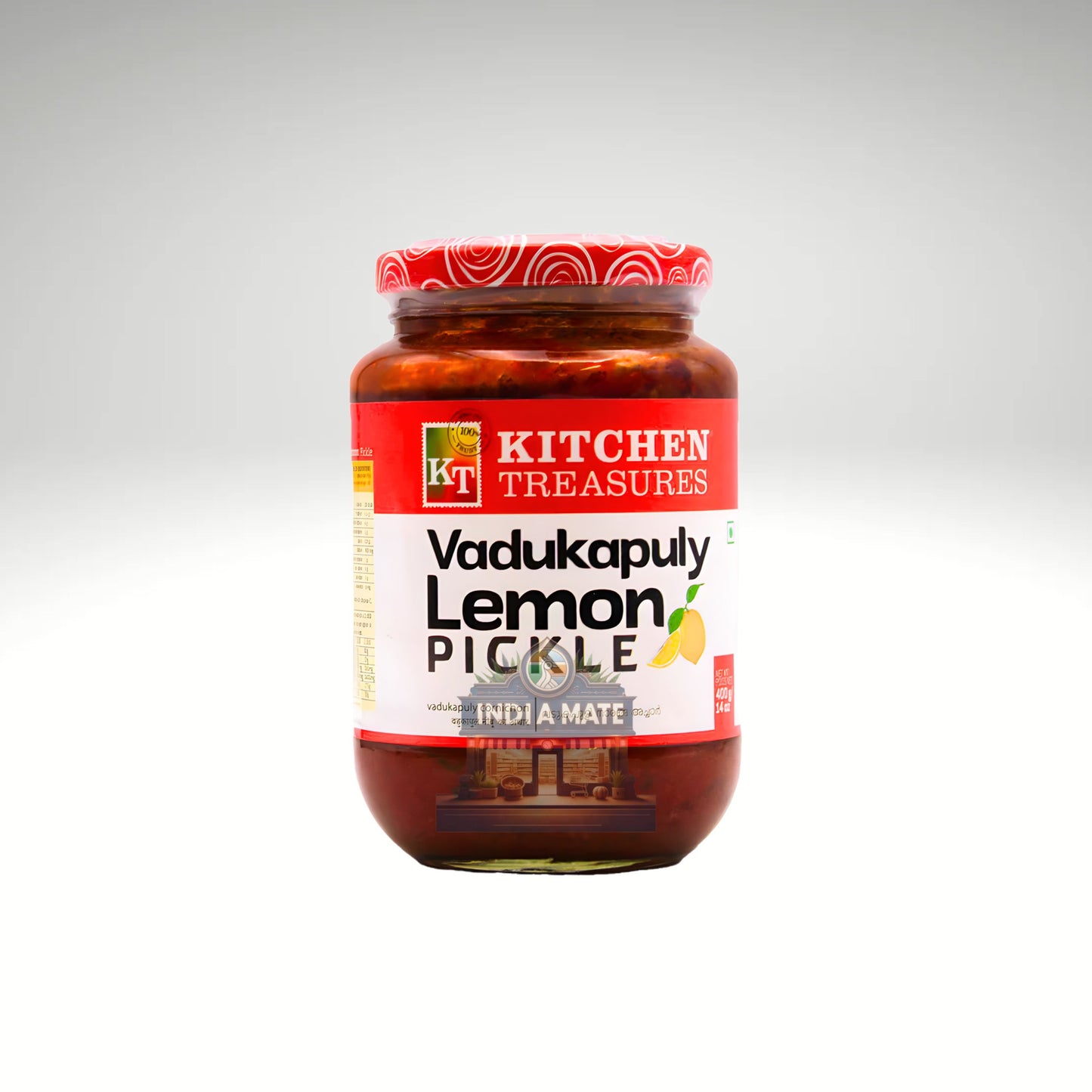 Kitchen Treasures Vadukapuli Lemon Pickle (Jangli Nimbu Achar) – tangy and spicy Kerala wild lemon pickle. Sold by IndiaMate.