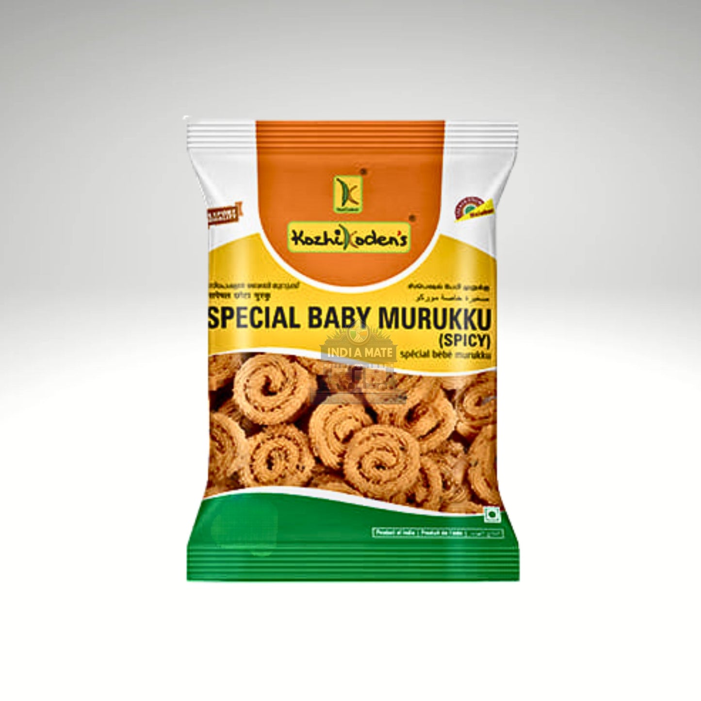 Kozhikoden's Special Baby Murukku Spicy – Crispy, spicy South Indian snack. Sold by Indiamate.