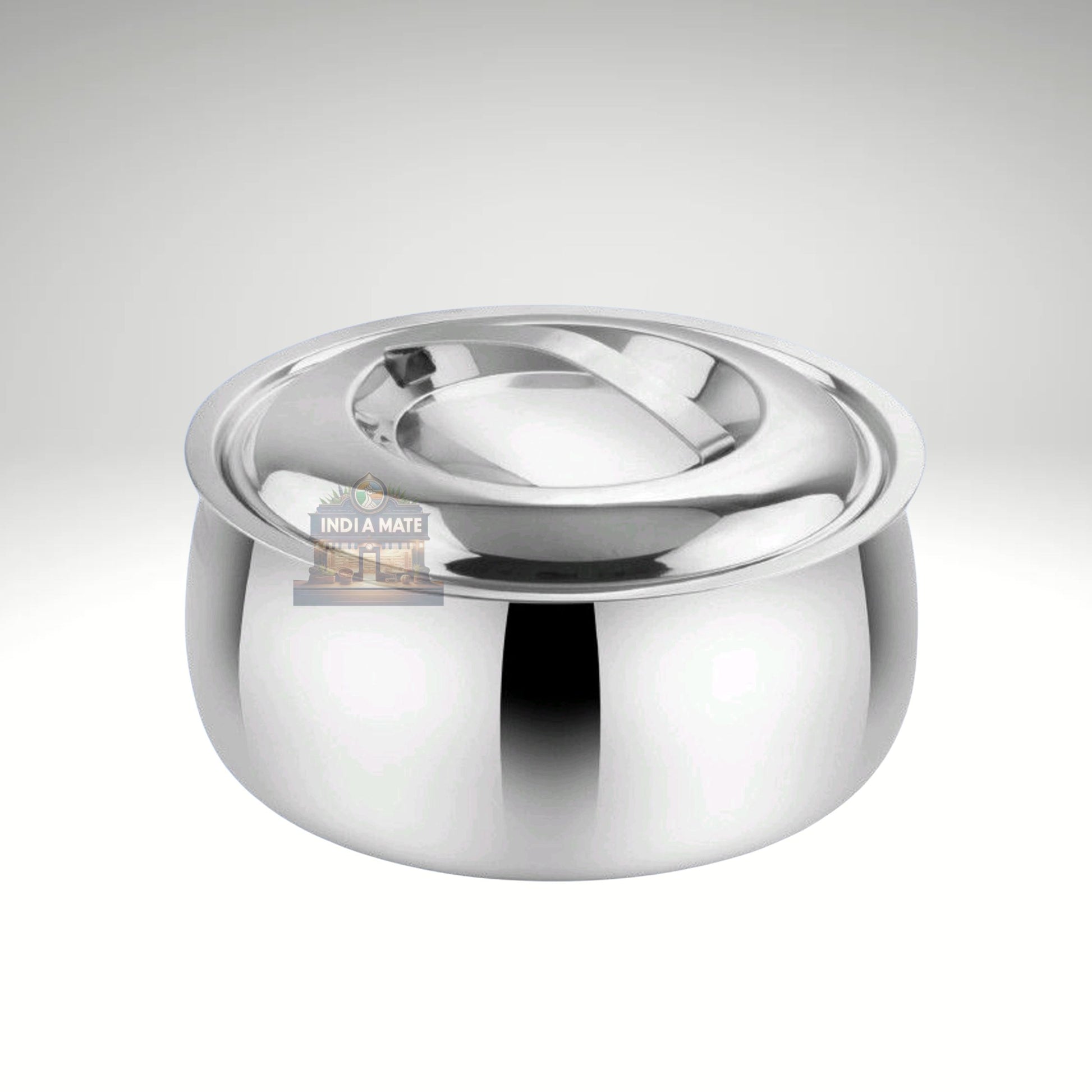 Madhu Stainless Steel Hot Pot 3.5L – Insulated food warmer for retaining heat, available at IndiaMate.