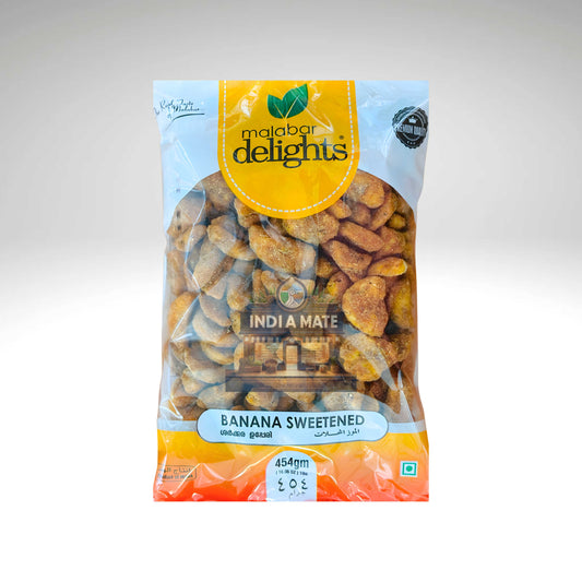 Malabar Delights Sweetened Banana Chips Sharkkaravaratti traditional Kerala snack.