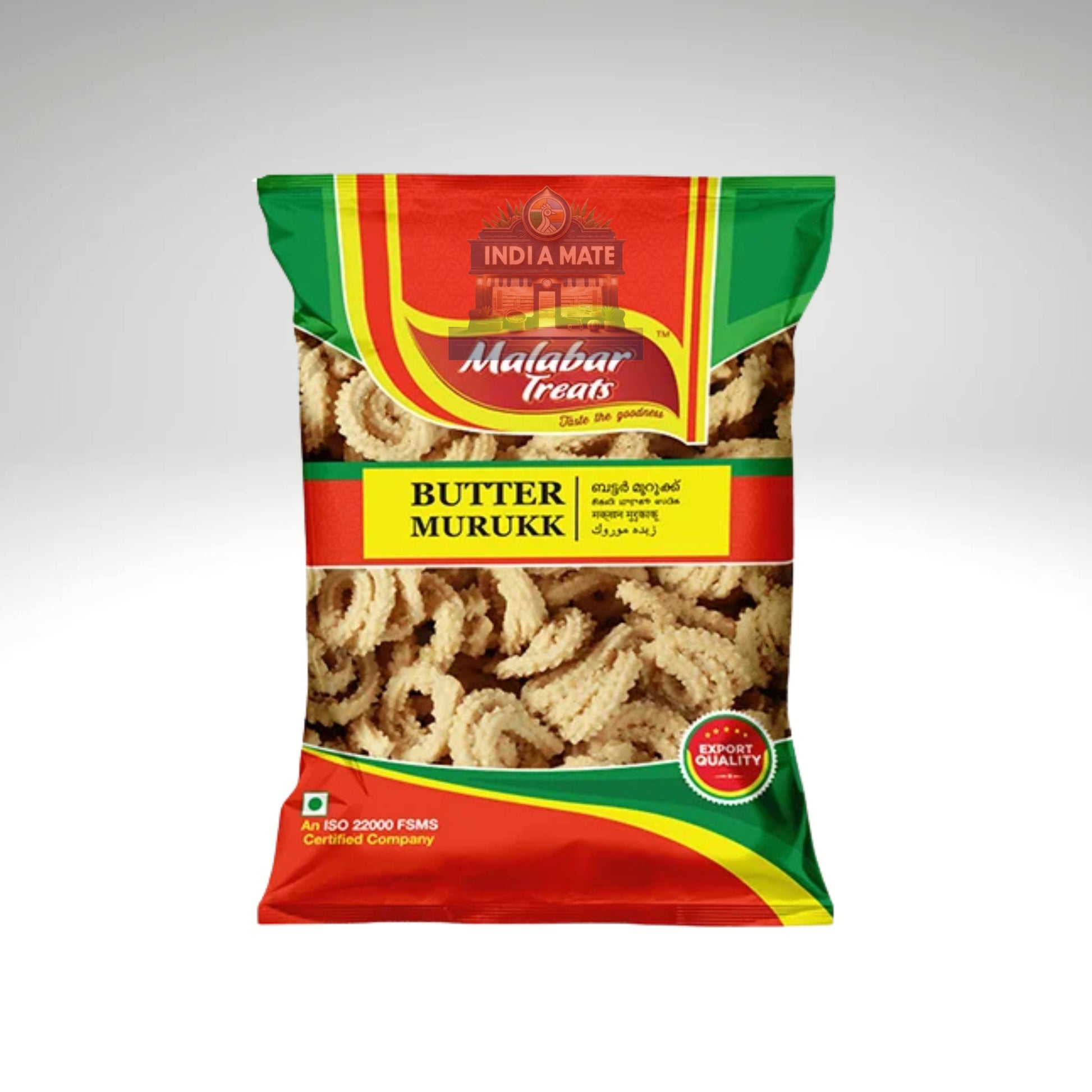 Malabar Treats Butter Murukku (Butter Murukku) – crunchy and savoury South Indian snack. Sold by IndiaMate.