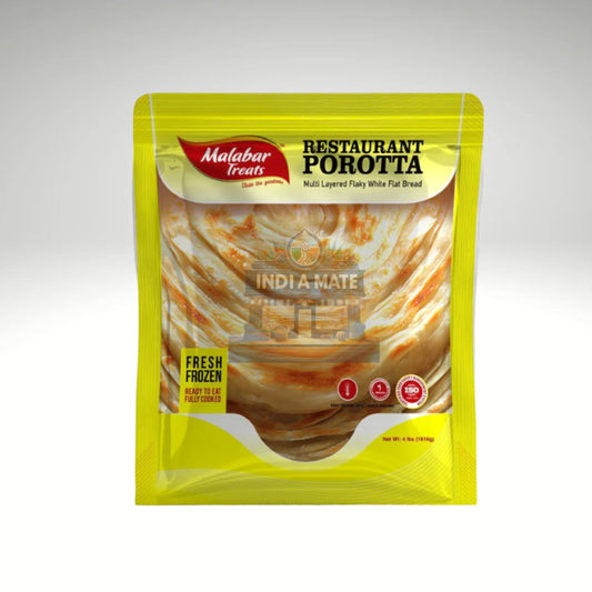 Malabar Treats Restaurant Porotta from IndiaMate, showcasing soft, flaky Kerala-style flatbreads.