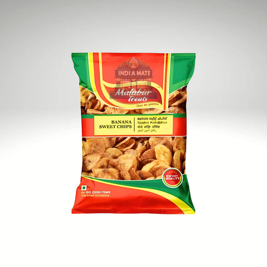 Malabar Treats Sweet Banana Chips (Meetha Kela Chips) – crunchy and sweet banana snack. Sold by IndiaMate.