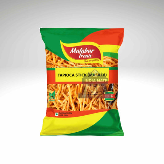 Packaged Tapioca Stick (Masala) from Malabar Treats on a white background