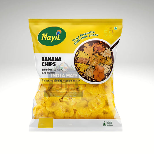 Mayil Banana Chips – Traditional Kerala-style banana chips fried in coconut oil, available at IndiaMate