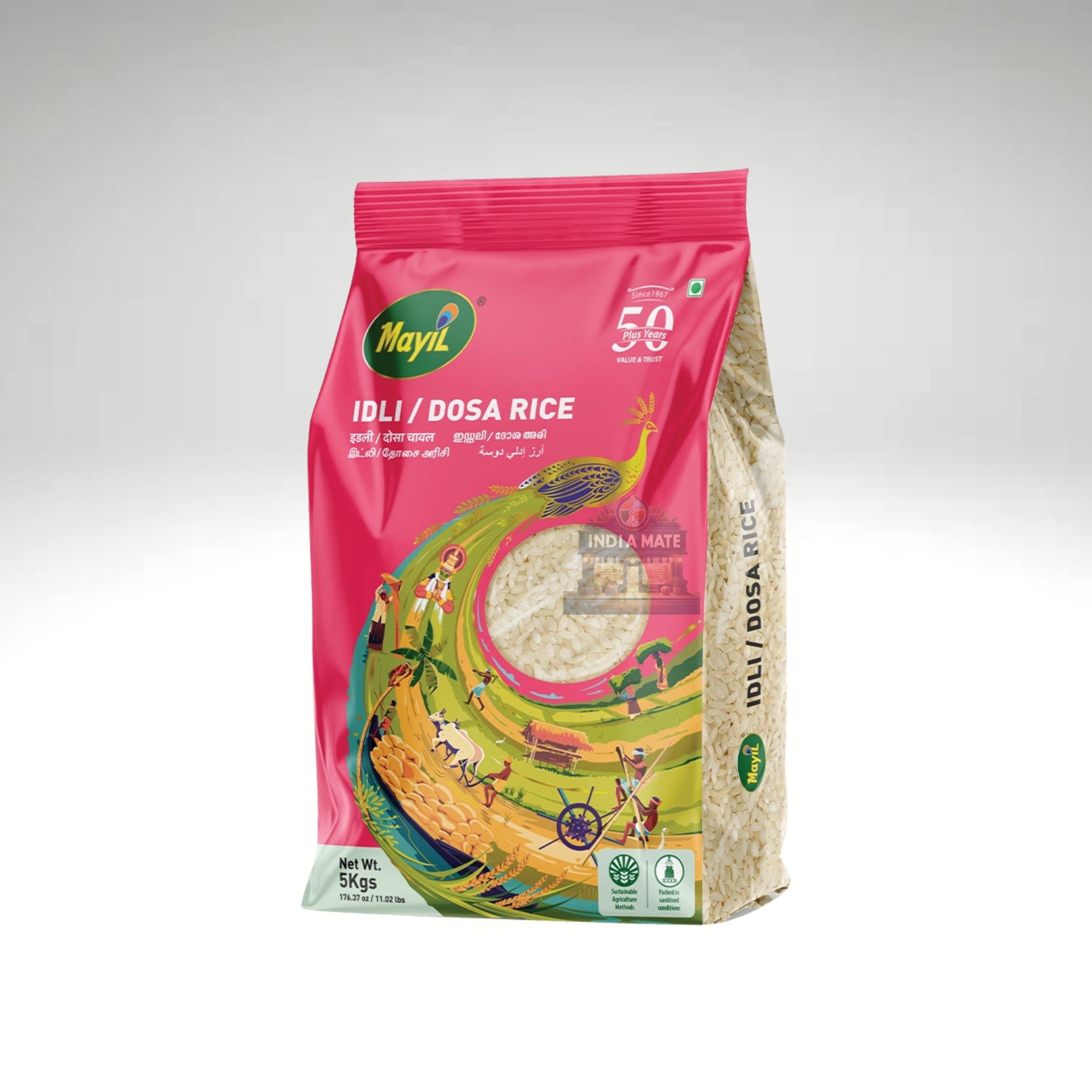 Mayil Idli/Dosa Rice sold by IndiaMate - Premium quality rice for soft idlis and crispy dosas.