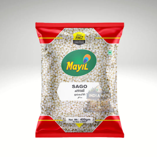 Mayil Sago Seeds (Sabudana / ചോവരി / साबूदाना) – tapioca pearls for Indian cooking.