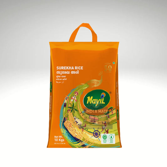 Mayil Surekha Rice – സുരേഖ അരി / सुरेखा चावल – South Indian medium-grain rice.