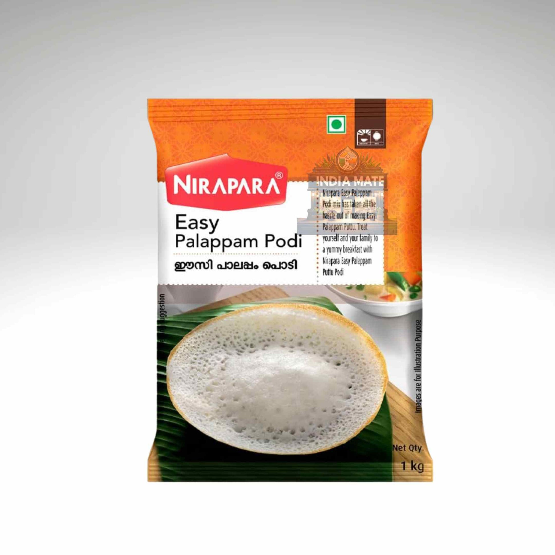 Nirapara Easy Palappam Podi packaging on a white background