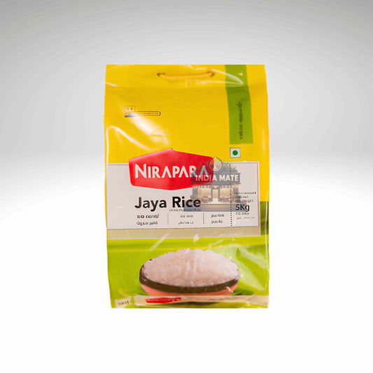Nirapara Jaya Rice packaging on a white background