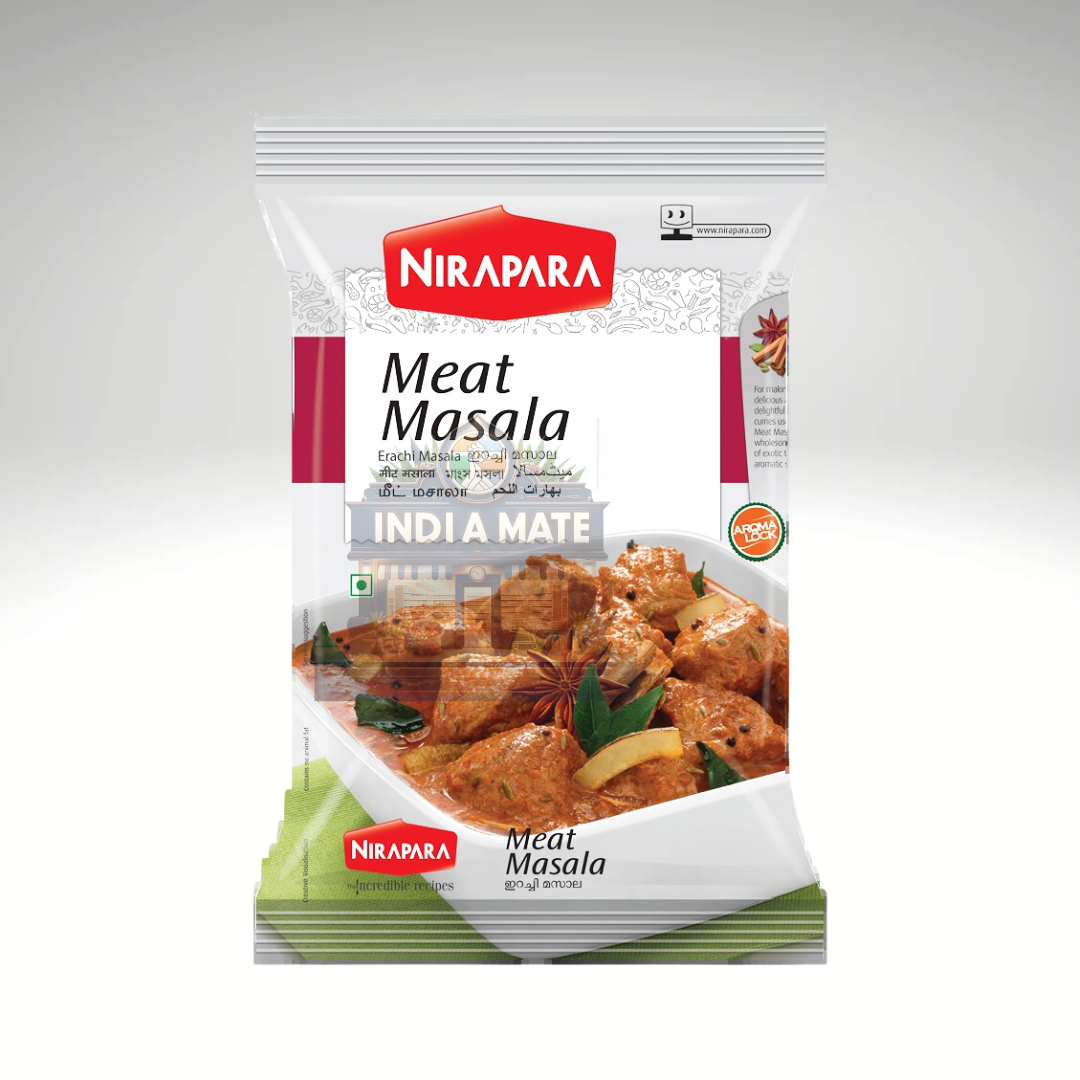 Nirapara Meat Masala, a fragrant spice blend for enhancing the flavour of meat dishes in traditional Indian cuisine.