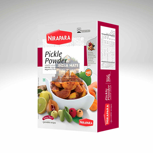 Nirapara Pickle Powder packaging on a white background