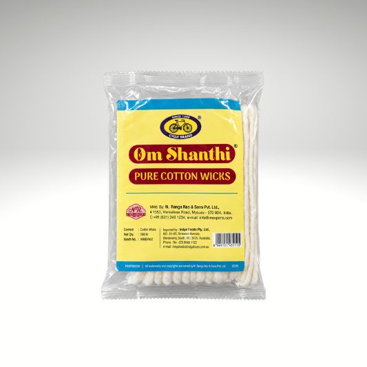 Om Shanthi Pure Cotton Wicks for Pooja Oil Lamps and Diyas.