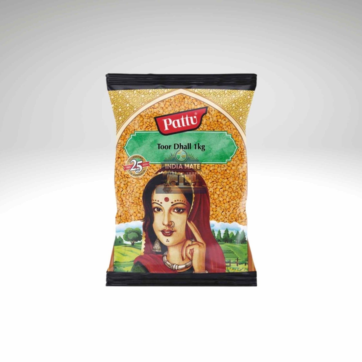Pattu Toor Dhall packaging against a white background.