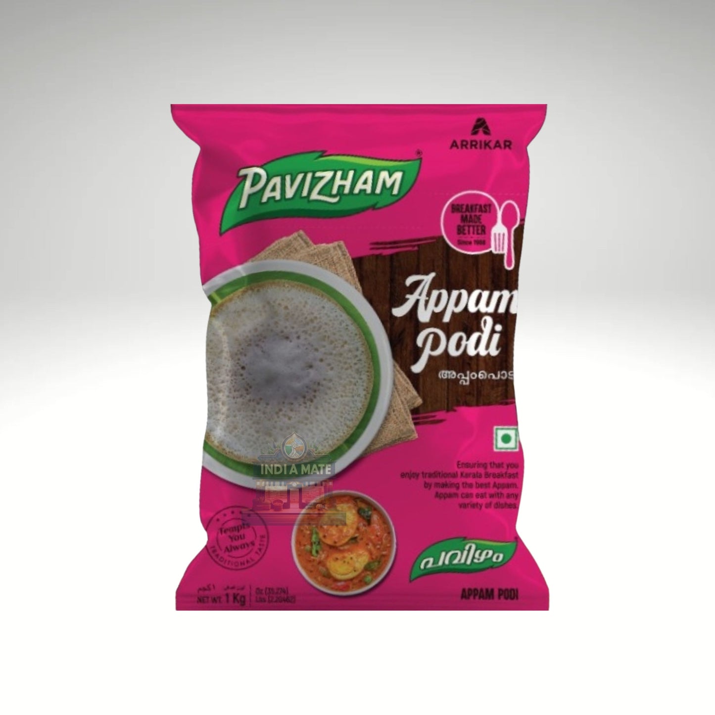 Pavizham Appam Podi – Ready-to-use mix for making soft and fluffy South Indian appams at home.