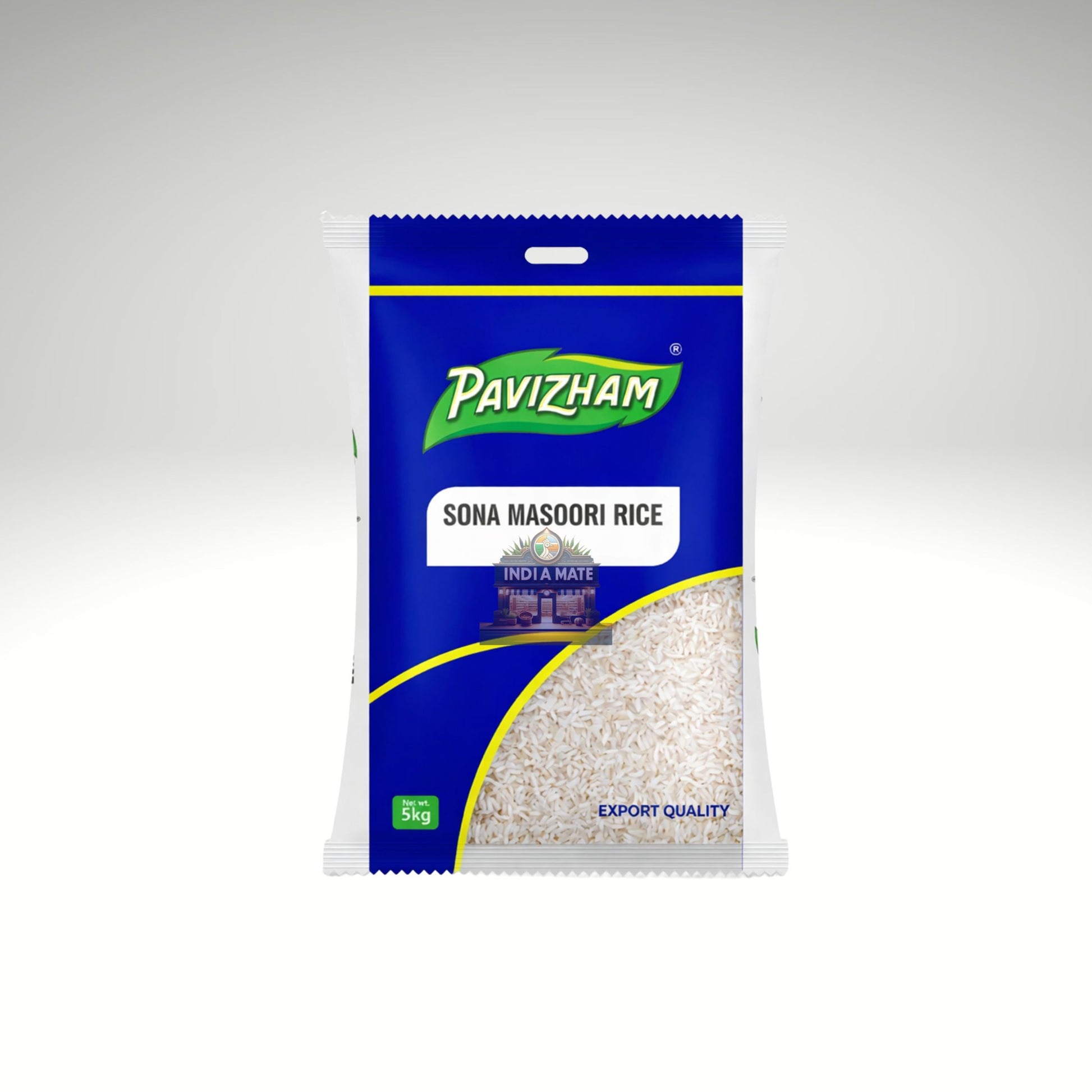 Pavizham Sona Masoori Rice premium medium grain fluffy rice.