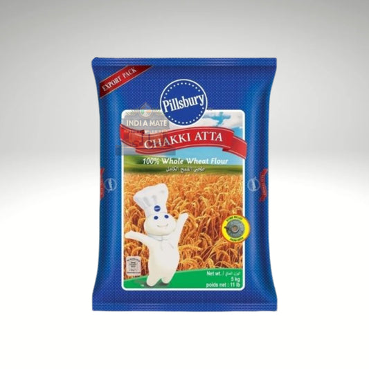 Pillsbury Chakki Atta – premium whole wheat flour for soft chapatis. 