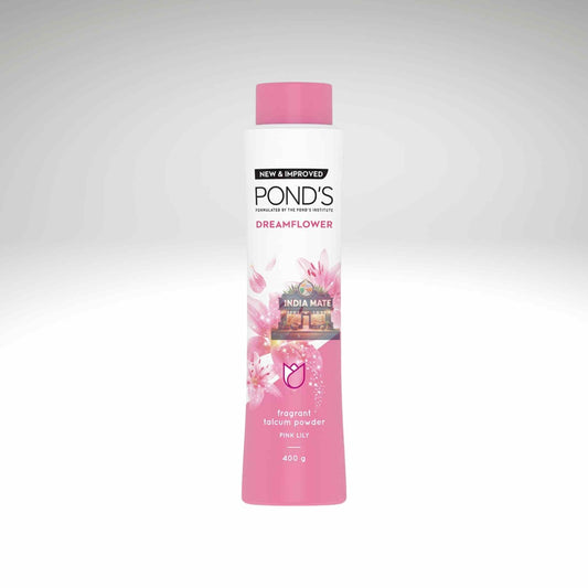 Pond's Dreamflower Fragrant Talc Pink Lilly – refreshing floral talcum powder.