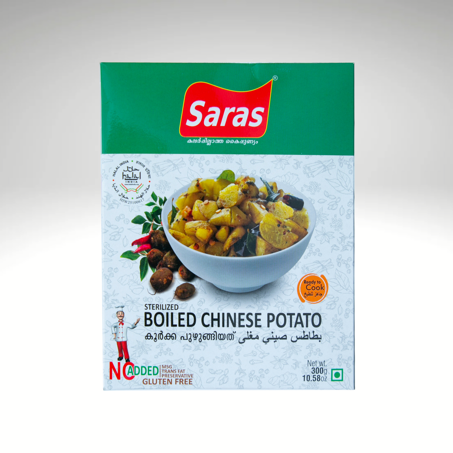 Saras boiled Chinese potatoes, soft and tender, perfect for use in salads, curries, and various South Indian dishes.