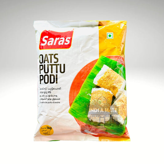Saras Oats Puttu Podi – Healthy oats and rice flour mix for traditional Kerala puttu, available at IndiaMate