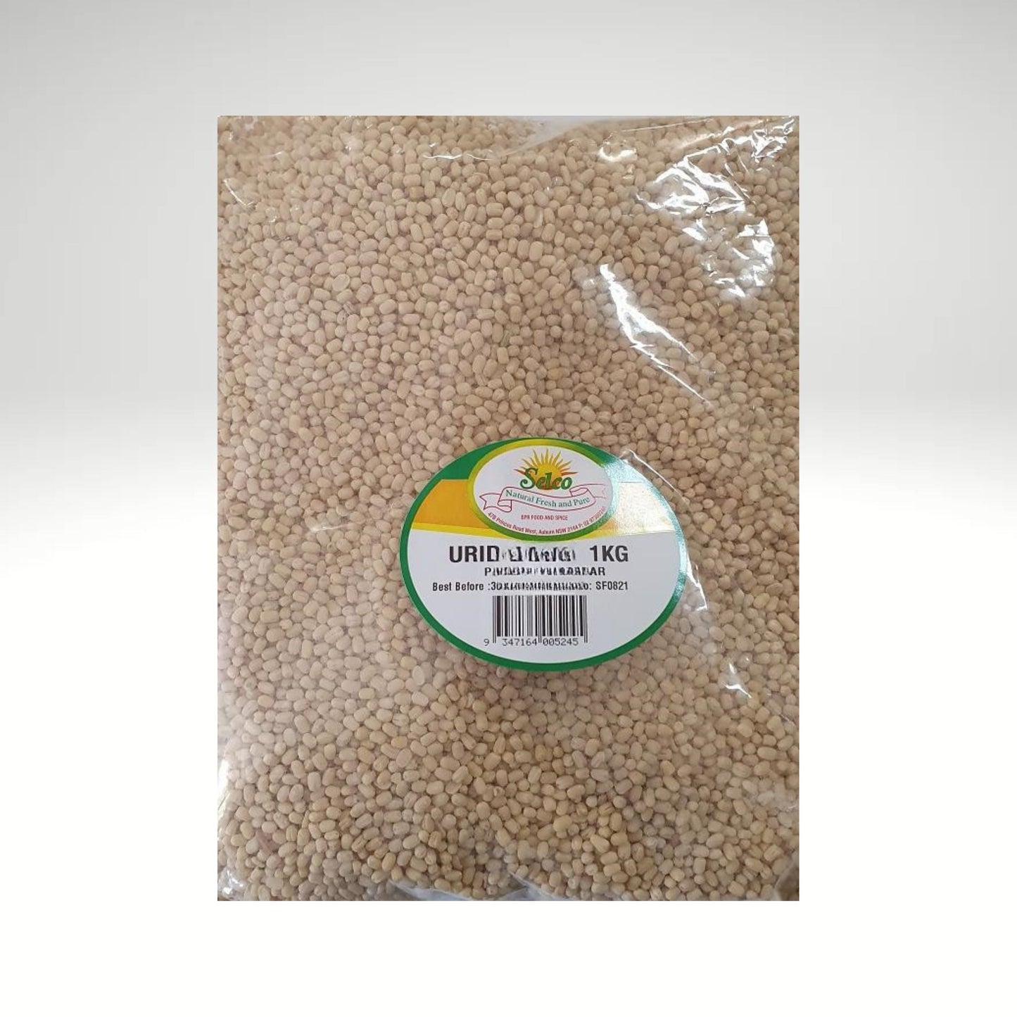 Selco Urid packaging with premium-quality urad dal, ideal for idlis, dosas, and Indian cooking.