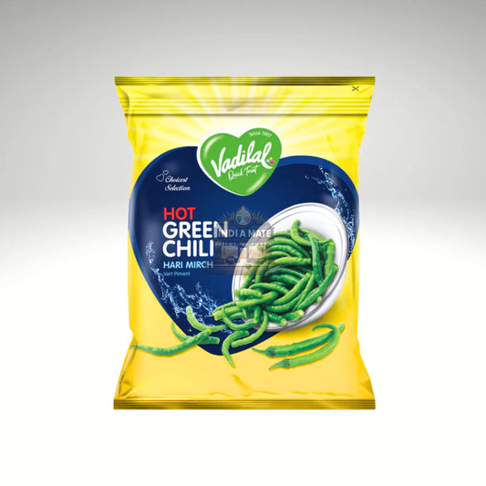 Vadilal Green Chilli– fresh green chillies for cooking and pickling. 