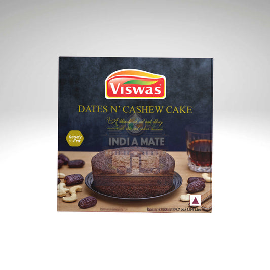 Viswas Dates and Cashew Cake – Moist cake with dates and cashews, available at IndiaMate.