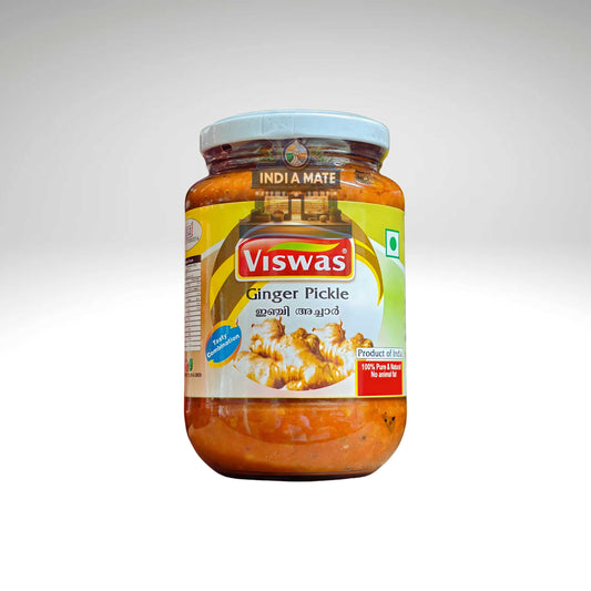 Viswas Ginger Pickle Puliyinji – Sweet sour spicy Kerala pickle.