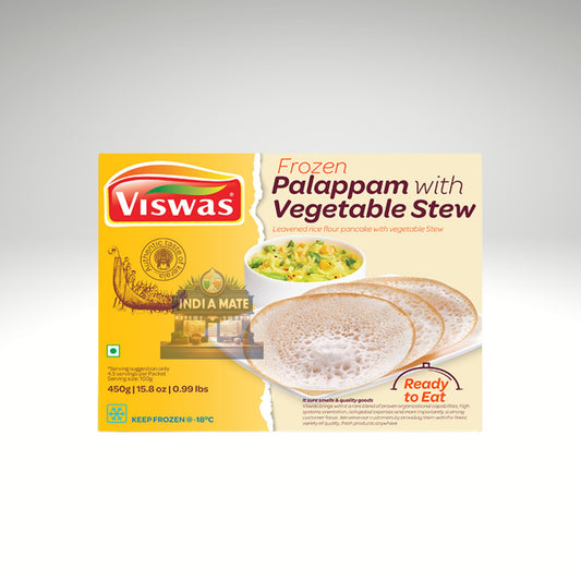 Viswas Palappam with coconut stew traditional Kerala breakfast.